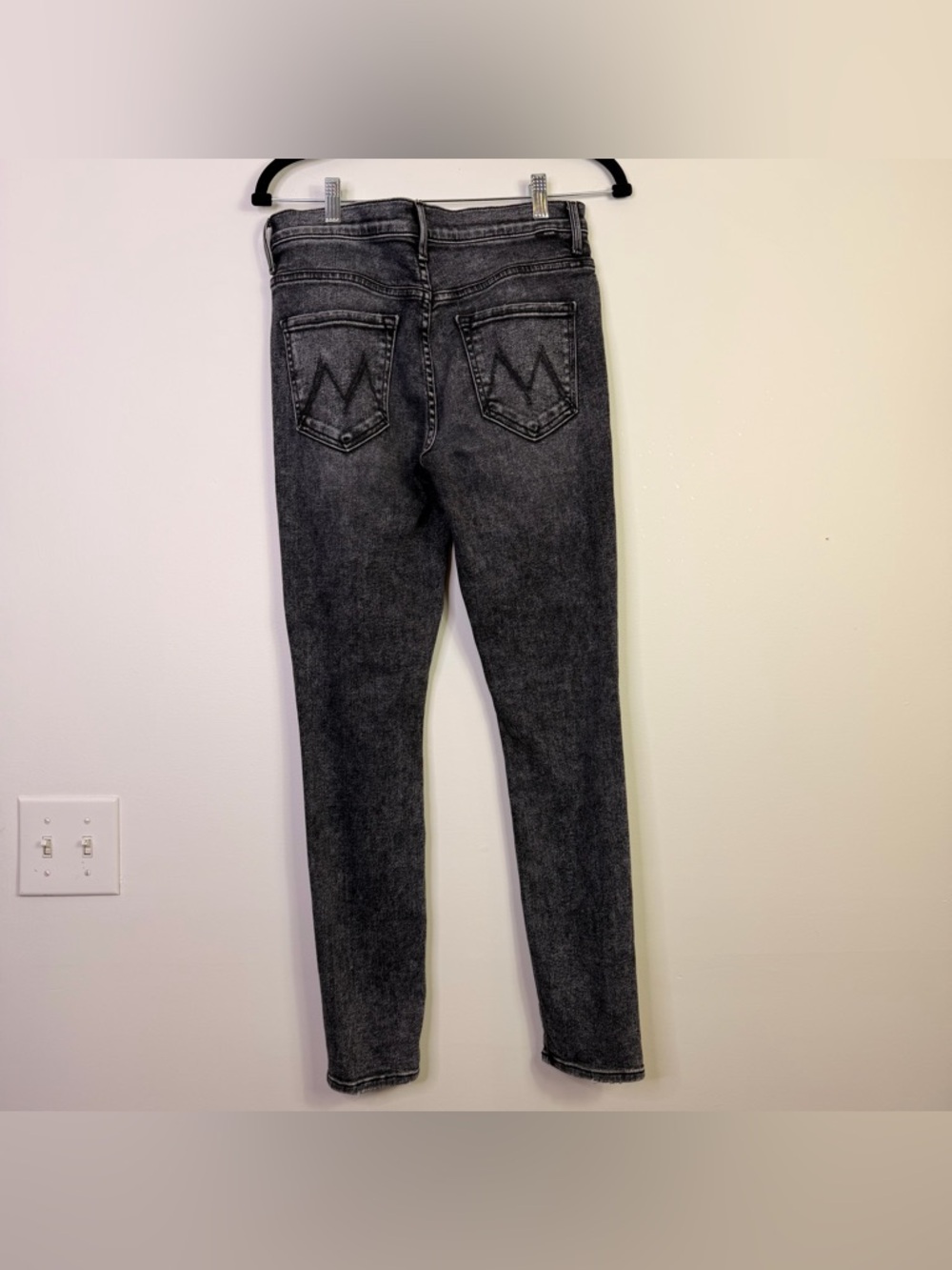 MOTHER The Stunner High Rise Skinny Jeans 29 Charcoal “Train Stops” Denim - Picture 6 of 13